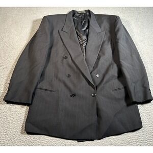 Mani Giorgio Armani Blazer Jacket Mens 46L Pinstripe Virgin Wool Double Breasted